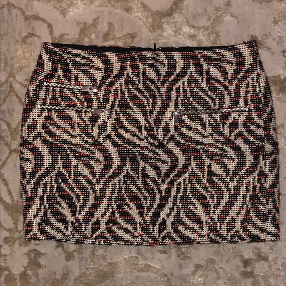 Black/red Zara tweed skirt large